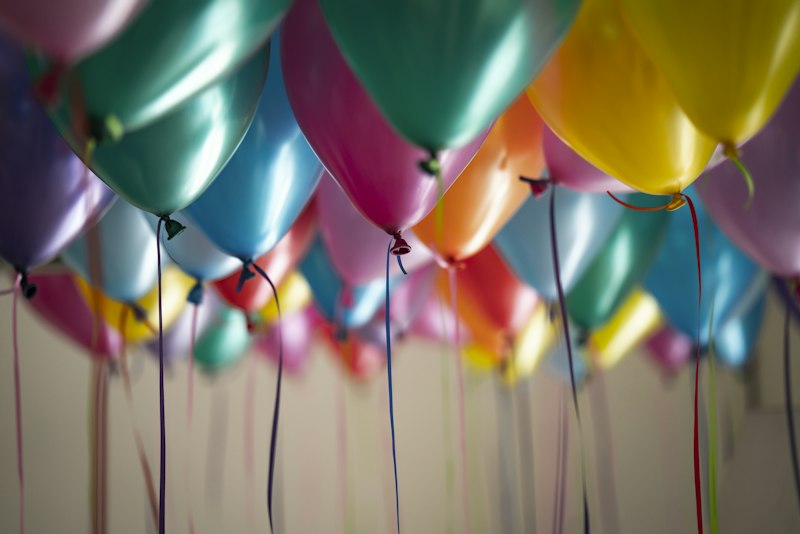 Birthday party balloons